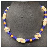 Murano Venetian Lamp Work Glass Art White Floral B