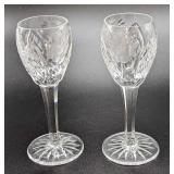 2 Retired Glass American Cut Vega Cordial Glasses