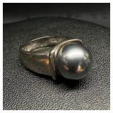 Sterling Simulated Pearl Ring