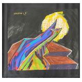 Original Acrylic Paint And Oil Stick On Canvas HOP