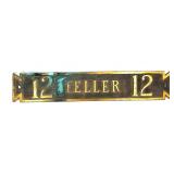 Vintage Brass Bank Teller Sign 12