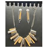 Two Matching Necklace & Earring Sets