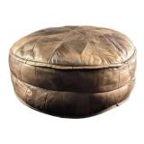 Vintage Leather Pouf Floor Cushion