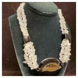 Black Onyx Bold Statement Clear Quartz Bead Chips