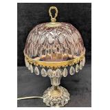 Vintage French Boudoir Desk Crystal Lamp