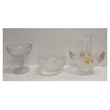 Vintage Glass Candy Dishes And Crystal Basket