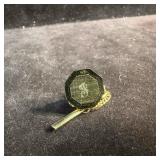 Vintage Initial P Tie Pin Tack Monogram Gold Octag