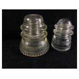 Two Antique Glass Telephone Insulators