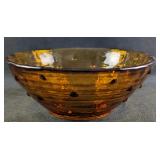 Vintage Heavy Amber Glass Bowl