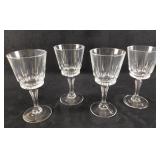 Four Stemmed Glass Water Wine Goblets