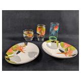 Lot Of Floral And Beach Sango Brand Drinking Glass