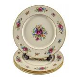 4 Vintage Retired Lenox Rose Dinner Plates