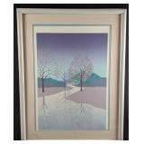 Large Framed Nature Art Lithograph