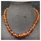 Venetian Murano Lamp Work Glass Bead Copper Amber
