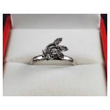 14K White Gold Cubic Zirconia Ring Size 8