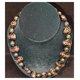 Vintage Italian Murano Black And Gold Art Glass Be