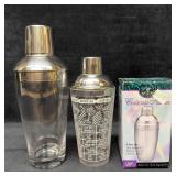 Cocktail Shaker Collection Lot of Three Ice Strain