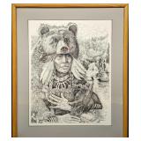 Framed Richard D Harris S&N Bear Hatted Man Print