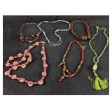 Six Beaded Necklaces Assorted Fashion Necklaces