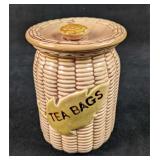 Vintage Handpainted Ceramic Tea Bag Holder By Tils