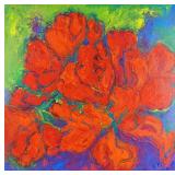 Original Marcia Herring Acrylic On Canvas Poppy Pe