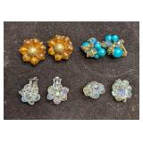 Vintage Vendome Trifari And Unmarked Clip On Earri