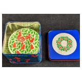 Vintage Paper Coasters Partridge In Pear Tree Tin