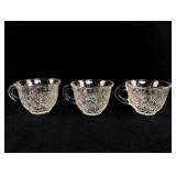 3 Pressed Glass Punch Cups