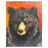 Large Framed Original Oil On Canvas "Red...