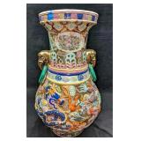 Chinoiserie Dragon Vase With Elephant Handles