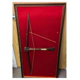Vintage Framed Decorative Crossbow With Bolt