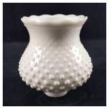 Vintage Hobnail Milk Glass Ruffle Chandelier Shade