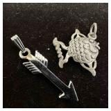 Cellini Arrow and Fish Sterling Silver Necklace Pe