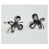 10k White Gold Tanzanite Butterfly Earrings