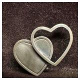 Orb Sterling Open and Solid Double Heart Brooch Si