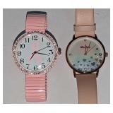 Ladies Breast Cancer Hearts Watches