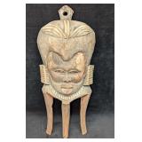 Vintage Hand Carved Wood Zimbabwe Wall Art Mask