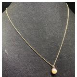 14k Pearl & Tanzanite Pendant Necklace
