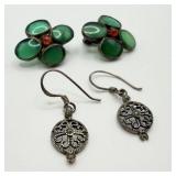 2 Pairs of Vintage Sterling Earrings