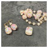 Murano Venetian Lamp Work Glass White Copper Bead