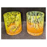 2 Mid Century Old Fashioned Drinking Glasses B