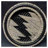 Art Deco 89 Black Silver Tone Rhinestone Lapel Pin