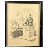 Framed Paul N. Norton Lincoln Monument Print