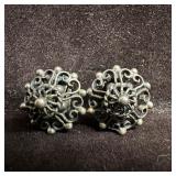 Circular Ornate Filigree Floral Like 800 Silver Cl
