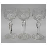 3 American Cut Juliette Pattern Cordial Glasses