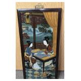 Vintage Framed Reverse Painting On Glass Board Gam