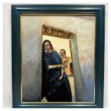 Mother and Child in Doorway Painting by Rosi Frame