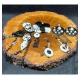 White & Black Beaded Costume Jewelry Set