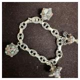 Etruscan Revival Style 800 Silver Four Fob Stone C