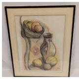 Framed Toby Original Pastel on Paper R72